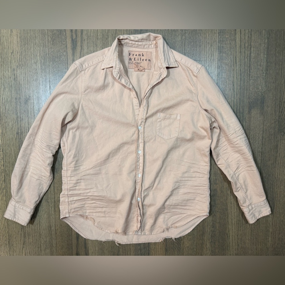 Frank & Eileen Button Down Shirt-Peach-Size Small - Picture 2 of 11